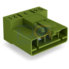 Plug for PCBs, angled, 5-pole, light green