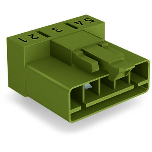 Plug for PCBs, angled, 5-pole, light green