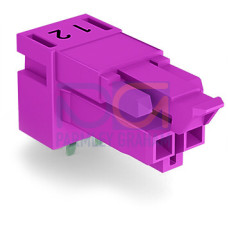 Socket for PCBs, angled, 2-pole, pink