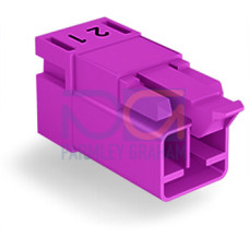 Plug for PCBs, angled, 2-pole, pink
