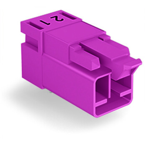 Plug for PCBs, angled, 2-pole, pink