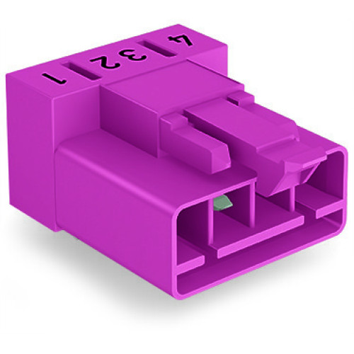 Plug for PCBs, angled, 4-pole, pink