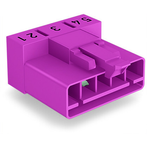 Plug for PCBs, angled, 5-pole, pink