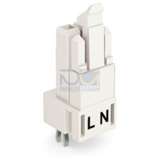 Socket for PCBs, straight, 2-pole, white