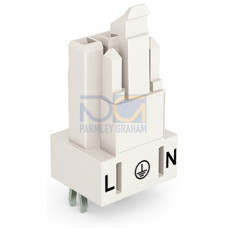 Socket for PCBs, straight, 3-pole, white