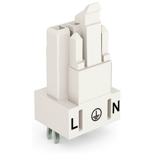 Socket for PCBs, straight, 3-pole, white