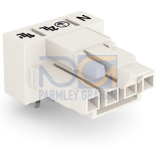 Socket for PCBs, angled, 4-pole, white