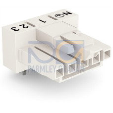 Socket for PCBs, angled, 5-pole, white
