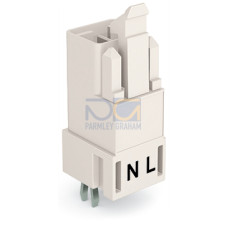 Plug for PCBs, straight, 2-pole, white