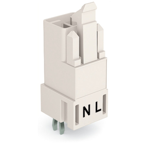 Plug for PCBs, straight, 2-pole, white