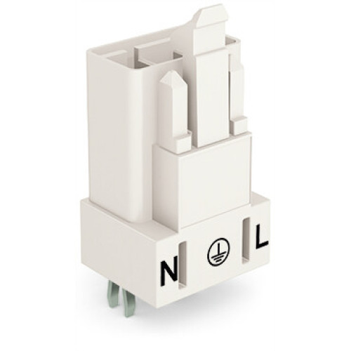 Plug for PCBs, straight, 3-pole, white