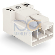 Plug for PCBs, angled, 3-pole, white