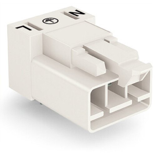 Plug for PCBs, angled, 3-pole, white