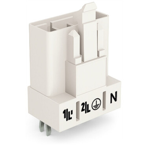 Plug for PCBs, straight, 4-pole, white