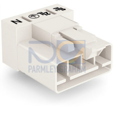 Plug for PCBs, angled, 4-pole, white