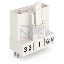 Plug for PCBs, straight, 5-pole, white