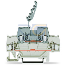 Double-deck terminal block, Through/through terminal block, for DIN-rail 35 x 15 and 35 x 7.5, light gray/gray