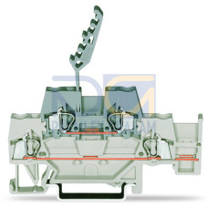 Double-deck terminal block, Through/through terminal block, with additional jumper position on lower level, light gray/gray