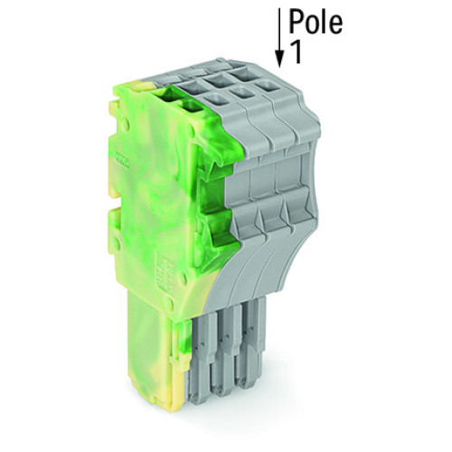 1-conductor female connector, Push-in CAGE CLAMP&reg;, 1.5 mm&sup2;, green-yellow/gray