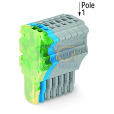 1-conductor female connector, Push-in CAGE CLAMP&reg;, 1.5 mm&sup2;, green-yellow/blue/gray