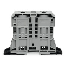 2-Conductor Through Terminal Block, With Fixing Flange Gray