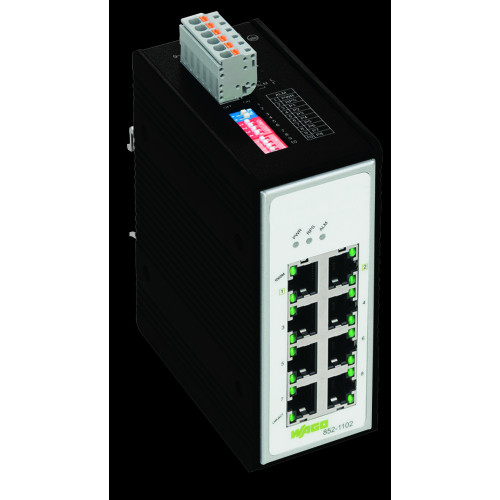 Industrial-Switch, 8 Ports 1000Base-T, black