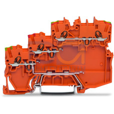 3-conductor sensor/actuator terminal block, for NPN-(low-side) switching actuators, with ground contact, orange