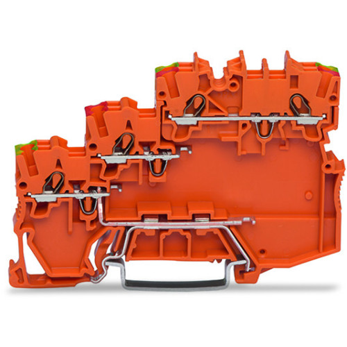 3-conductor sensor/actuator terminal block, for NPN-(low-side) switching actuators, with ground contact, orange