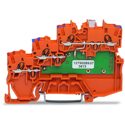 3-conductor sensor supply terminal block, LED (green), 1 mm&sup2;, orange