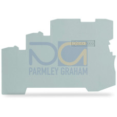 End and intermediate plate, 1 mm thick, for 3-conductor terminal blocks, gray