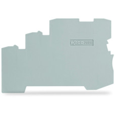 End and intermediate plate, 1 mm thick, for 3-conductor terminal blocks, gray