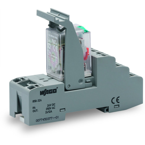 Relay module, Nominal input voltage: 24 VDC, 2 changeover contacts