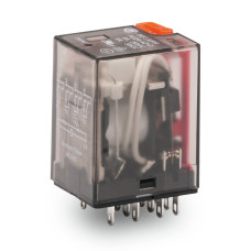Basic relay, Nominal input voltage: 24 VAC, 4 changeover contacts, Limiting continuous current: 5 A,