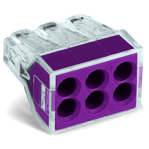 Push Wire&reg; Connector, 6-Conductor Terminal Block Transparent Housing Transparent
