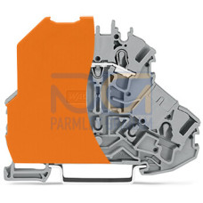 Double-deck terminal block, orange separator, L, gray