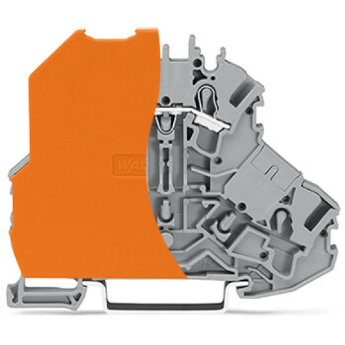 Double-deck terminal block, orange separator, L, gray