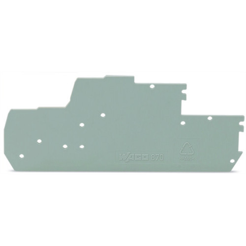 End and intermediate plate, 1 mm thick, gray