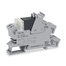 Relay Socket with Relay and Status,  1 Changeover Contact (1 U) 24 VDC Gray,  (120A making capacity for lamp loads)