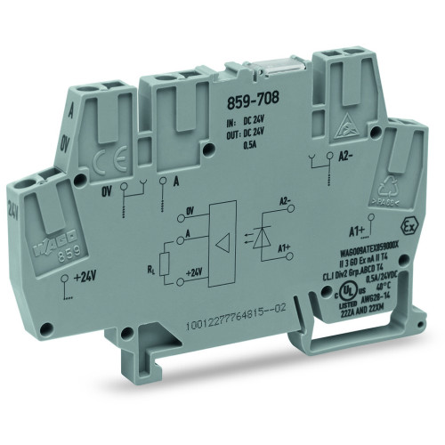 Optocoupler module, Nominal input voltage: 24 VDC, Output voltage range: 15  30 VDC, gray