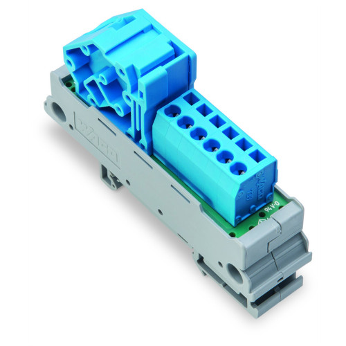 Potential distribution module, 1 potential, with 1 input clamping point, blue