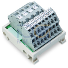 Potential distribution module, 2 potentials, with 2 input clamping points each, gray
