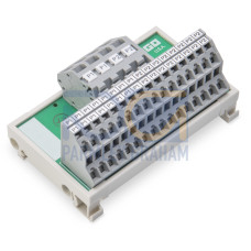Potential distribution module, 2 potentials, with 2 input clamping points each, gray