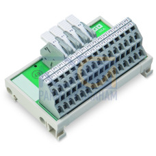 Potential distribution module, 2 potentials, with 2 input clamping points each, gray