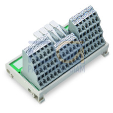 Potential distribution module, 2 potentials, with 2 input clamping points each, gray