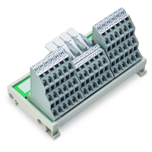 Potential distribution module, 2 potentials, with 2 input clamping points each, gray