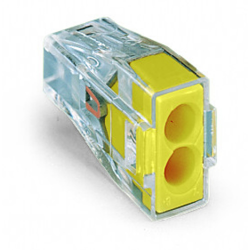 Push Wire&reg; Connector, 2-Conductor Terminal Block Transparent Housing