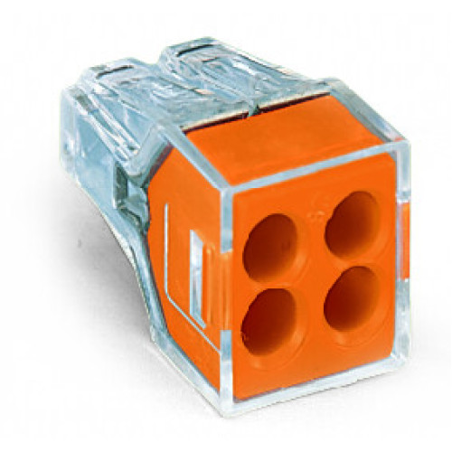 Push Wire&reg; Connector, 4-Conductor Terminal Block Transparent Housing