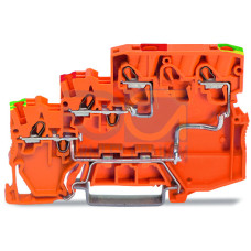 3-conductor sensor/actuator terminal block, for NPN-(low-side) switching actuators, with ground contact, orange