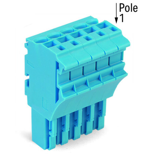 1-conductor female connector, Push-in CAGE CLAMP&reg;, 4 mm&sup2;, blue