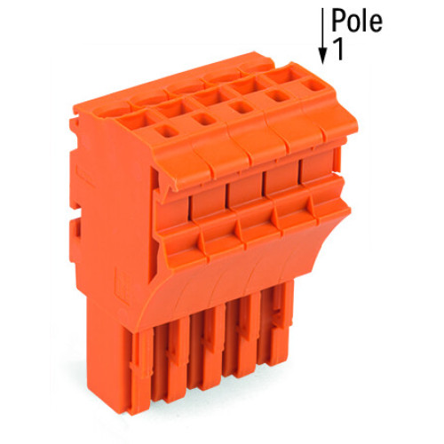 1-conductor female connector, Push-in CAGE CLAMP&reg;, 4 mm&sup2;, orange